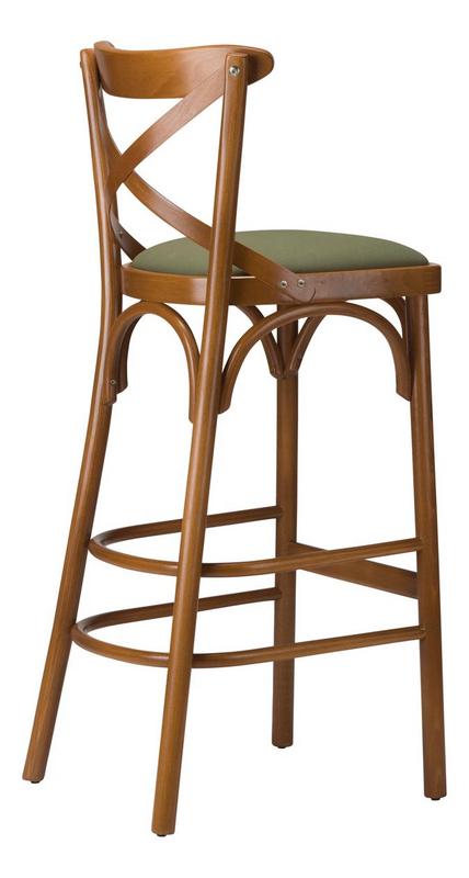 Classic Bentwood Upholstered Bar Stool