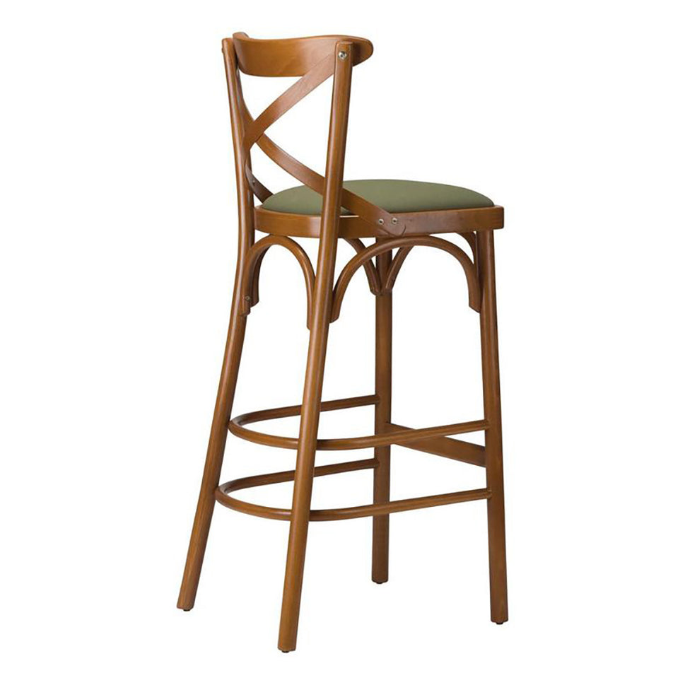 Classic Bentwood Upholstered Bar Stool