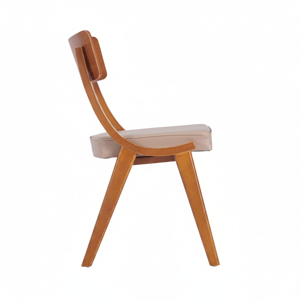 Wave Wooden Upholstered Side Chair