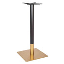 Switch The Zeus Square Brass Black Table Base - Large features a square base, black cylindrical column, and gold accent near the bottom—an elegant slimline design perfect for supporting your tabletop. 3 image