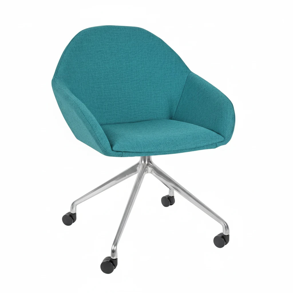 Orlando Upholstered Swivel Chair - Chrome
