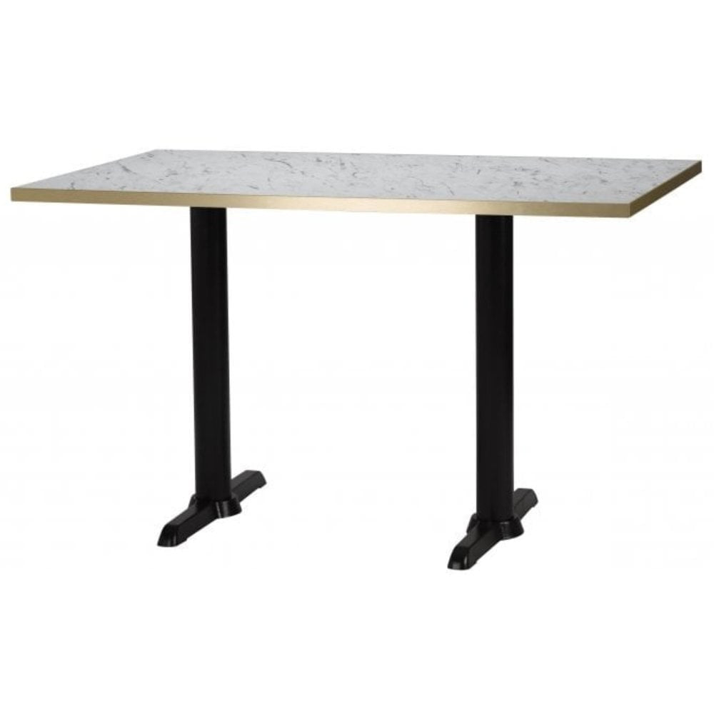Bosa Metal Base Pedestal Rectangle Table with Wood Top 1200x700mm