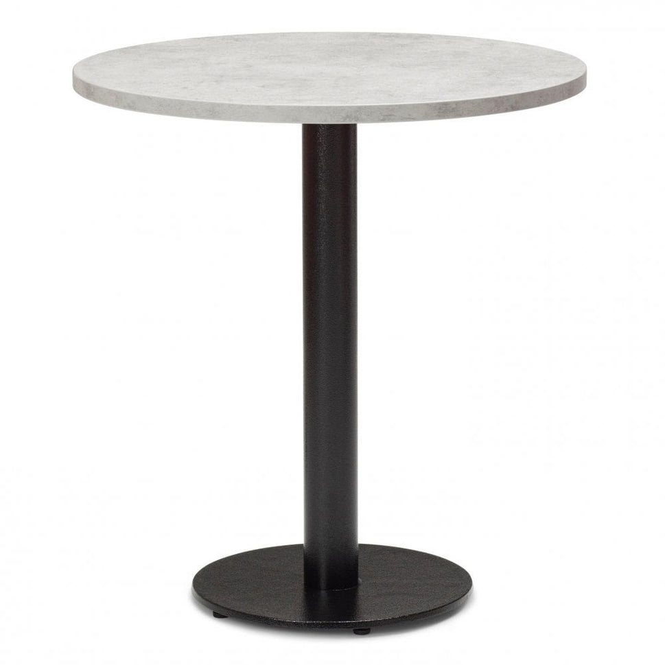 Bertone Metal Base Pedestal Round Table with Wood Top 700mm