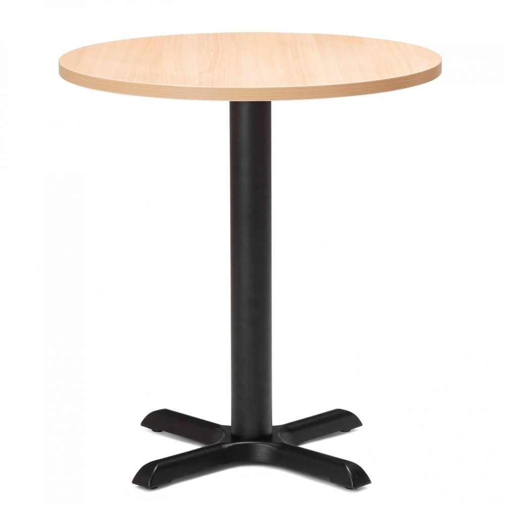 Zonda Metal Base Pedestal Round Table with Wood Top 700mm
