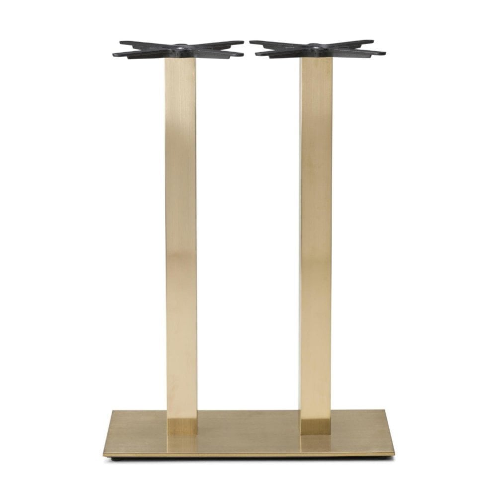 Cava Rectangular Champagne Gold Table Base - Twin Pedestal