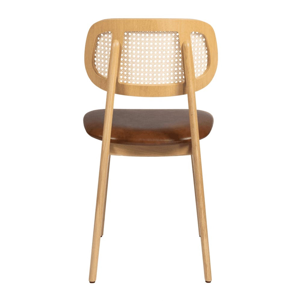 Relish Oak Rattan Upholstered Side Chair