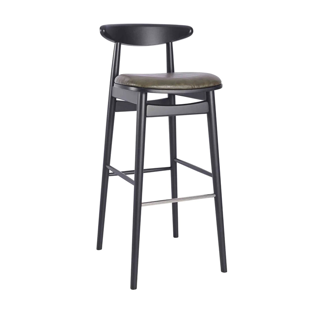 Naya Wooden Upholstered Bar Stool