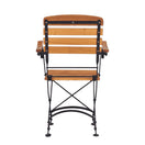 Switch The Arch Outdoor Folding Picnic Armchair features a slatted robinia wood seat and backrest, black metal frame, and armrests, shown from the back against a white background. 3 image