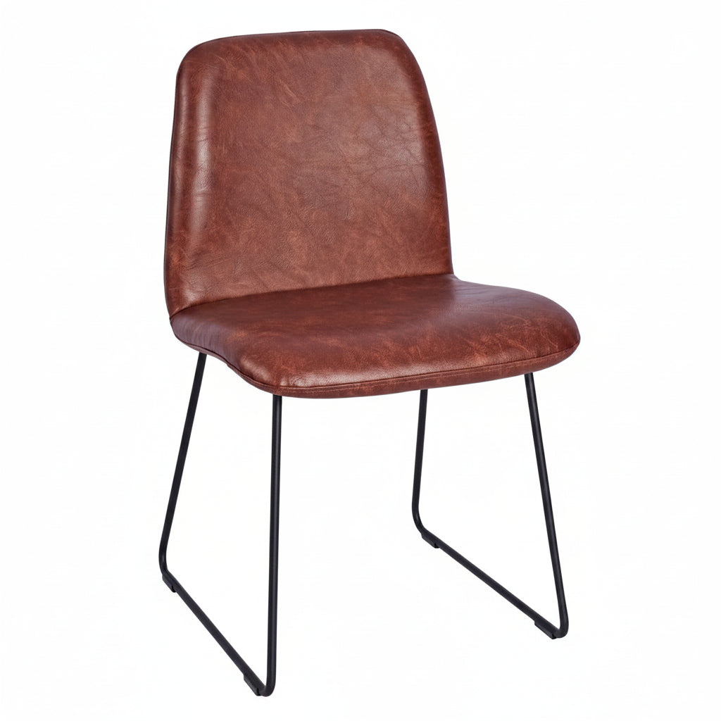Copenhagen Upholstered Metal Side Chair - Black Skid Frame