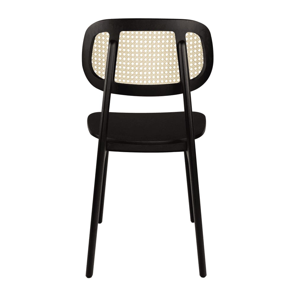 Relish Black Rattan Upholstered Side Chair