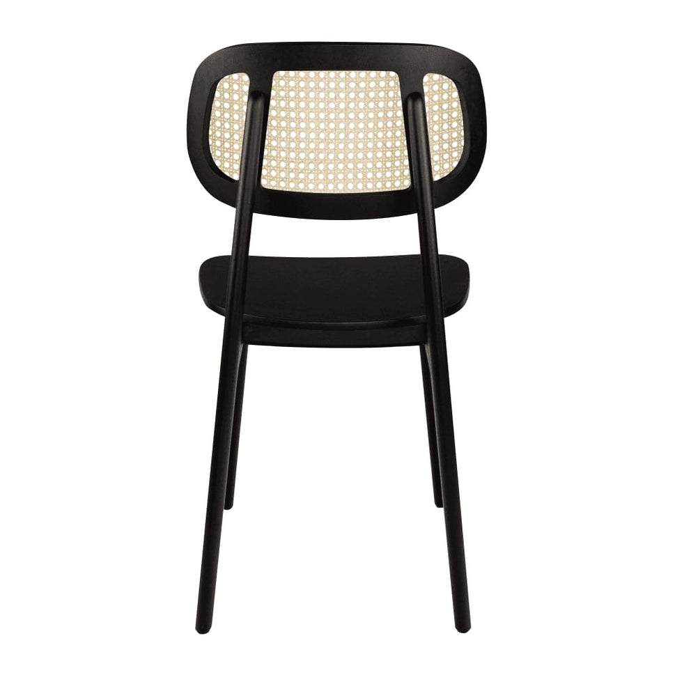 Relish Black Rattan Upholstered Side Chair