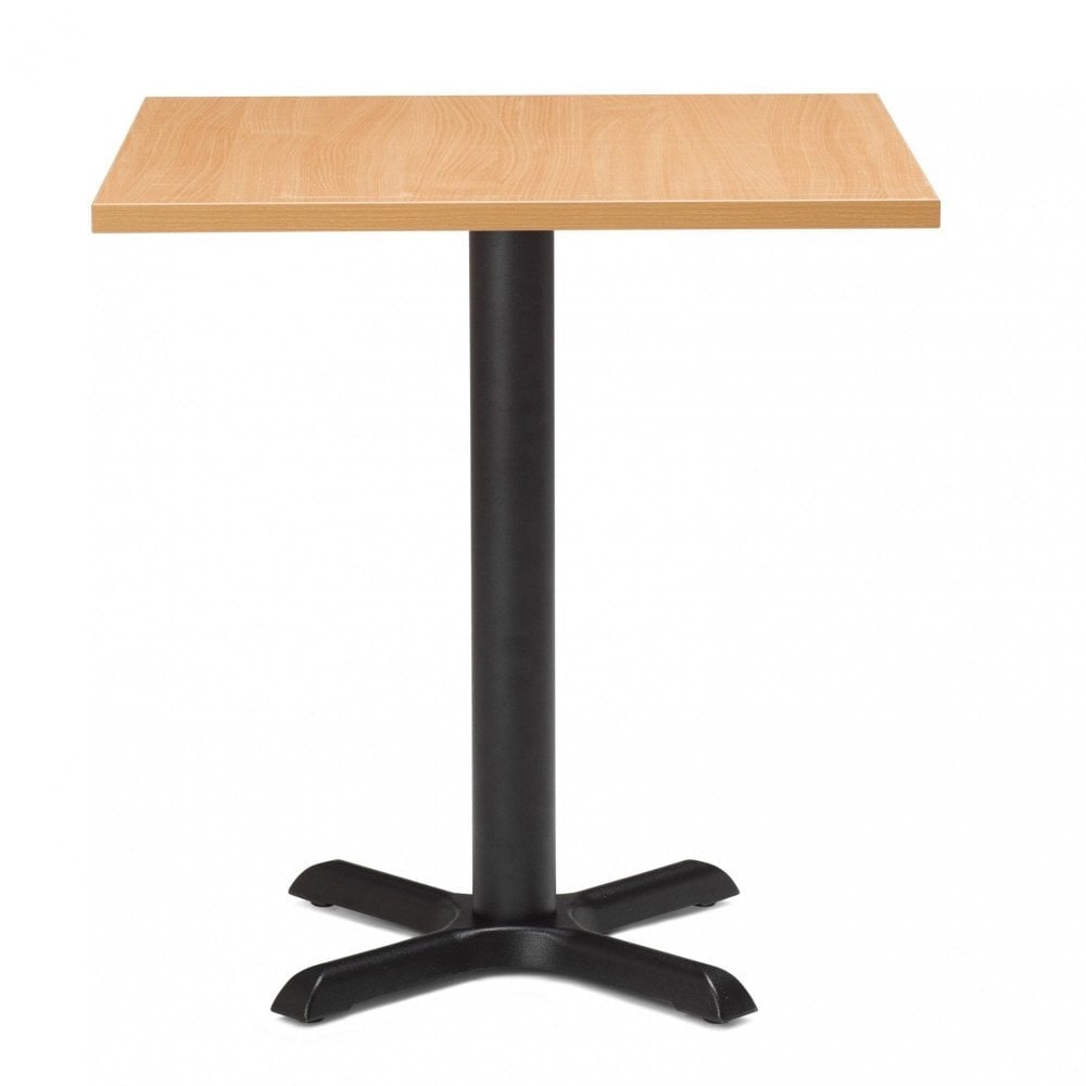 Zonda Metal Base Pedestal Square Table with Wood Top 600x600mm
