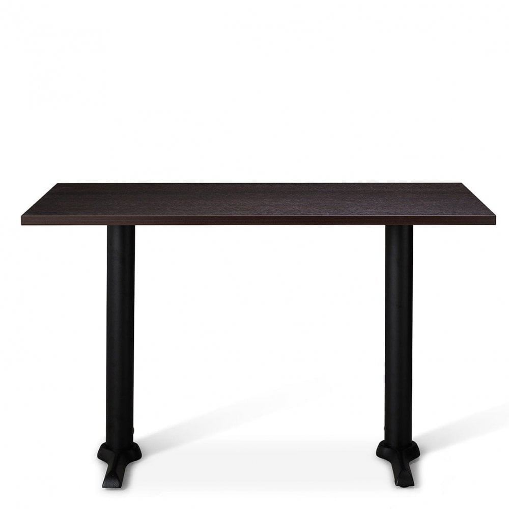 Zonda Metal Base Pedestal Rectangle Table with Wood Top 1200x700mm
