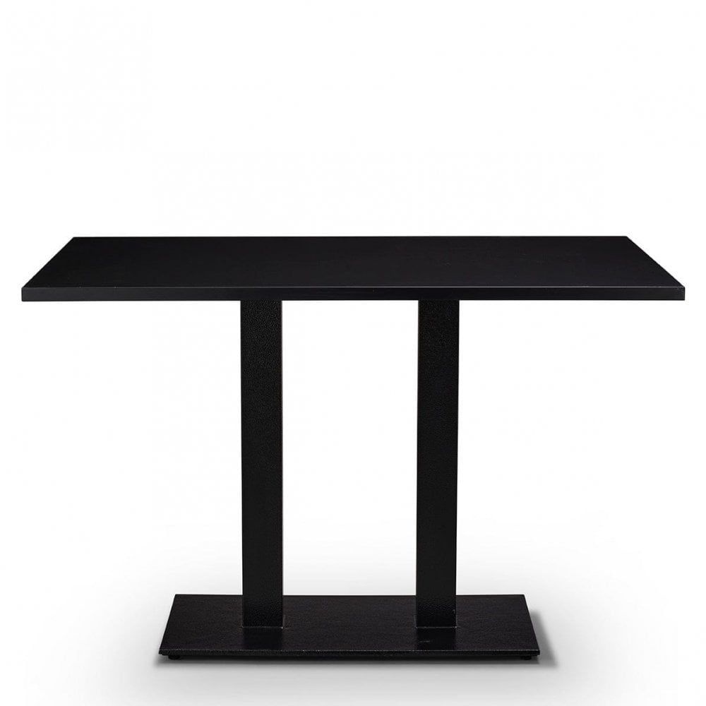 Bertone Metal Base Pedestal Rectangle Table with Wood Top 1200x700mm