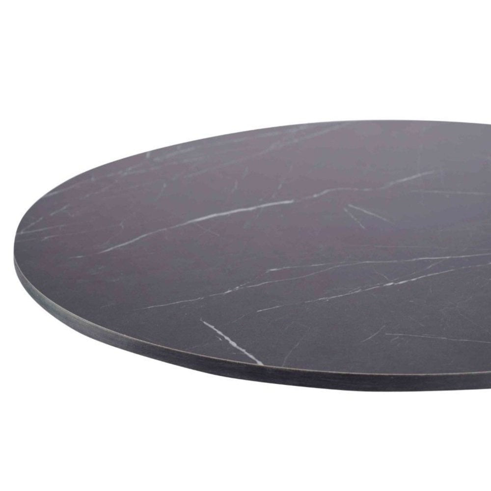 Black Obsidian Marble Outdoor Laminate Restaurant Table Top - 12mm