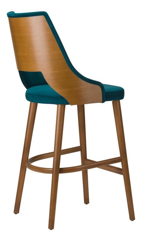 Stone Wooden Upholstered Bar Stool
