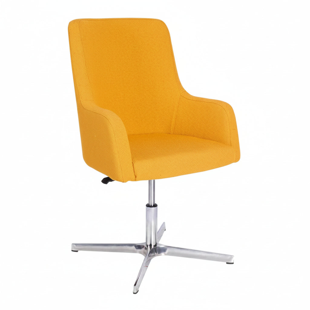 Huntington Highback Wooden Upholstered Swivel Gaslift Armchair