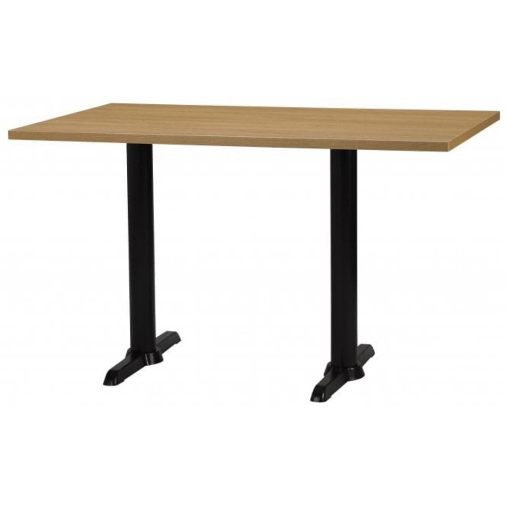 Bosa Metal Base Pedestal Rectangle Table with Wood Top 1200x700mm