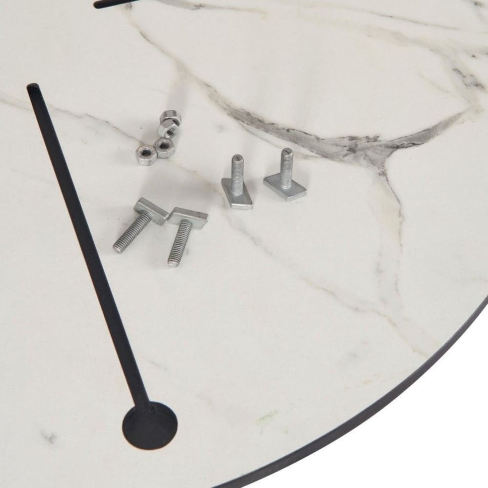 White Carrara Marble Outdoor Laminate Restaurant Table Top - 12mm