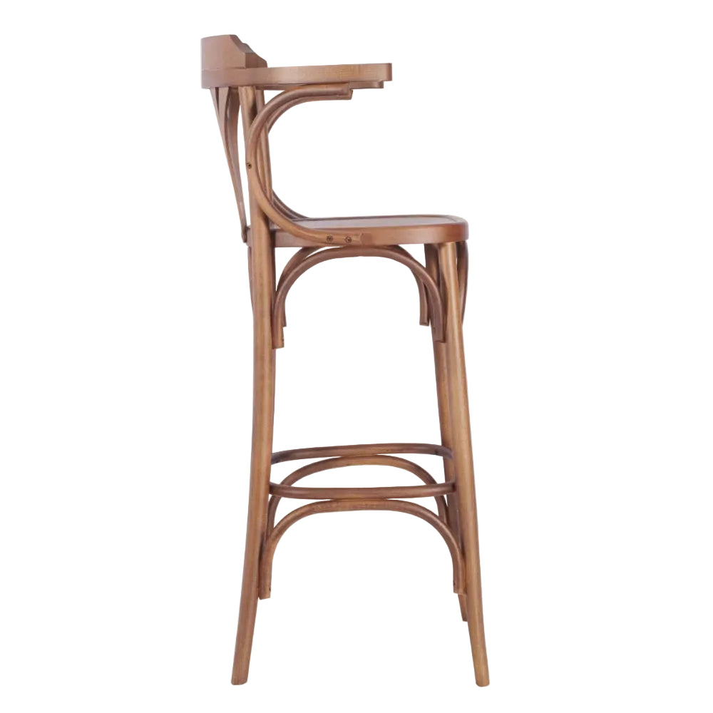 Elizabeth Bentwood Wooden Upholstered Bar Stool