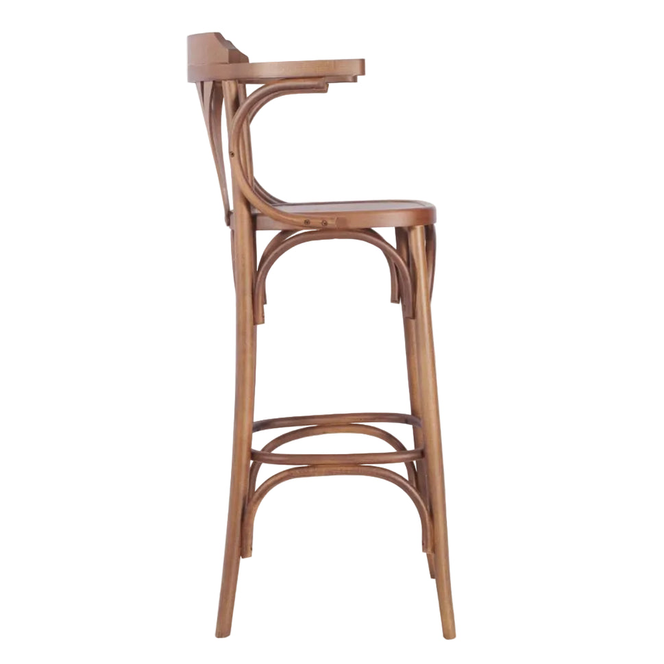 Elizabeth Bentwood Wooden Upholstered Bar Stool