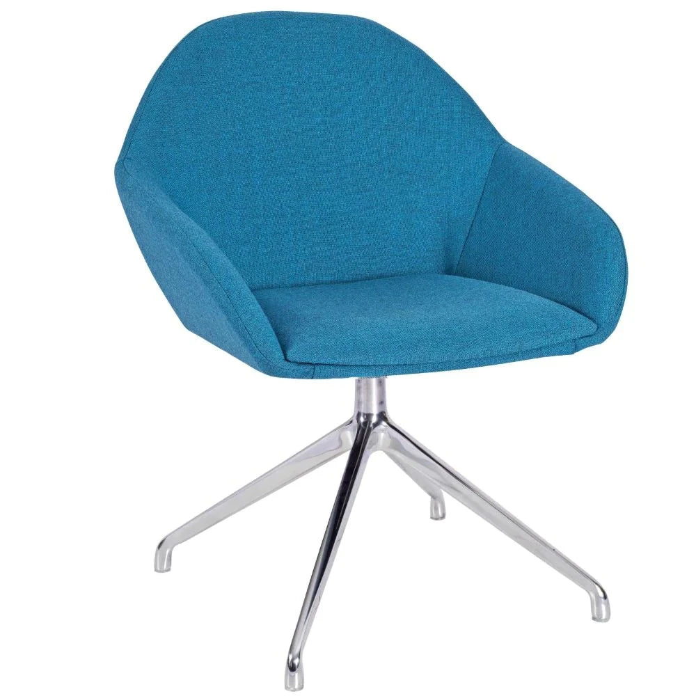 Orlando Upholstered Swivel Chair - Chrome