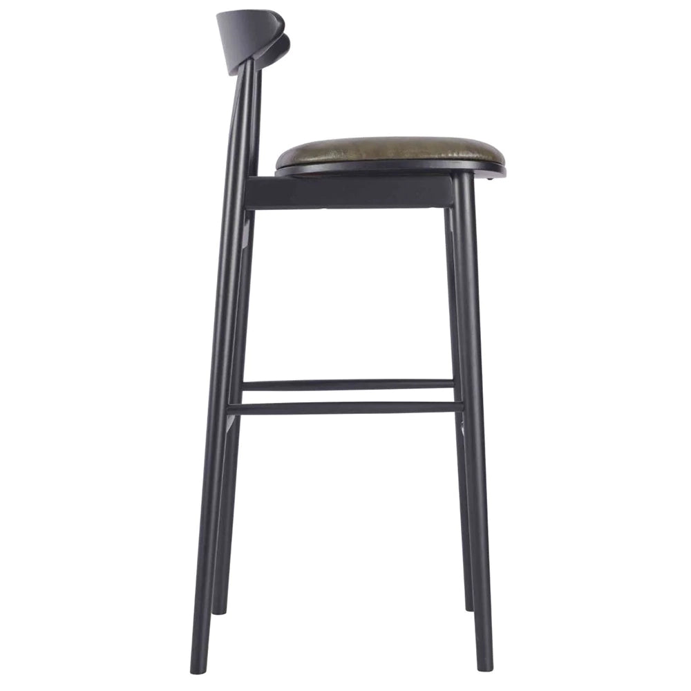 Naya Wooden Upholstered Bar Stool