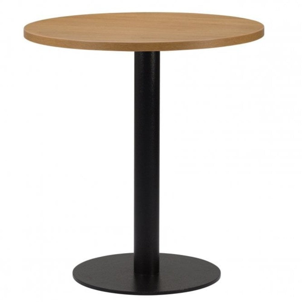 Figaro Metal Base Pedestal Round Table with Wood Top 800mm