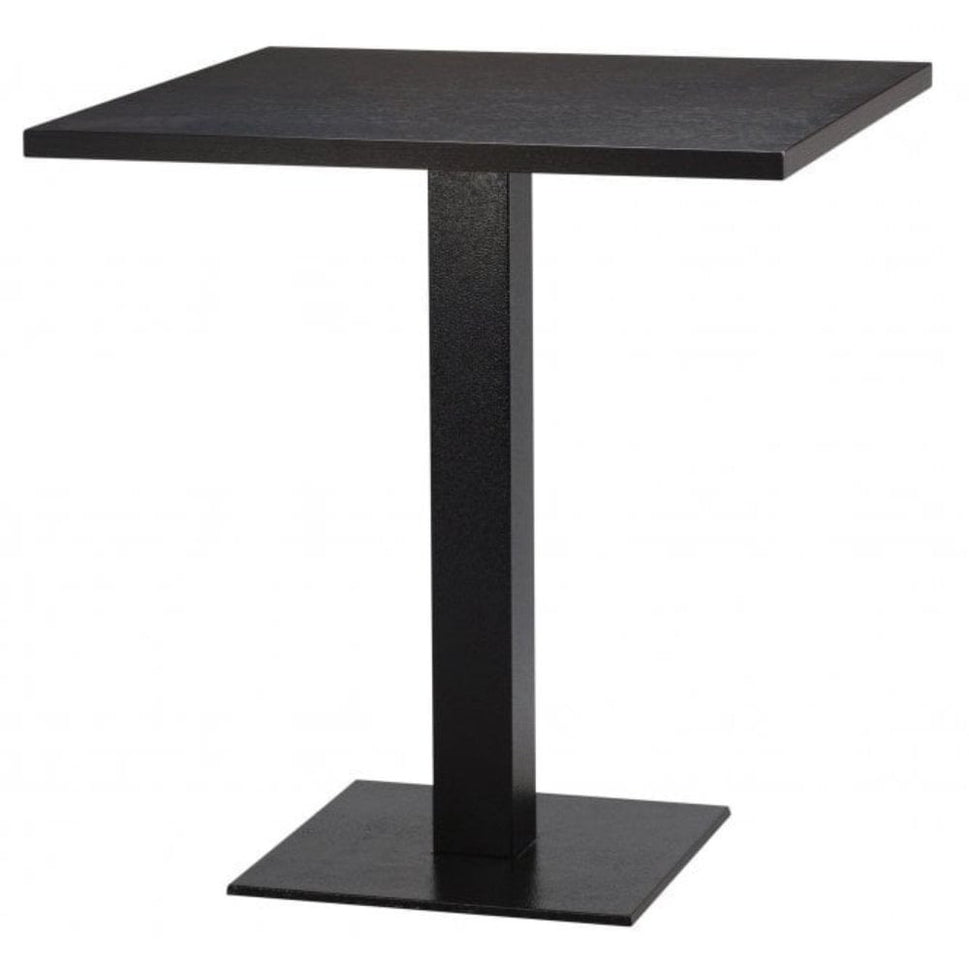 Amalfi Metal Base Pedestal Square Table with Wood Top 700x700mm