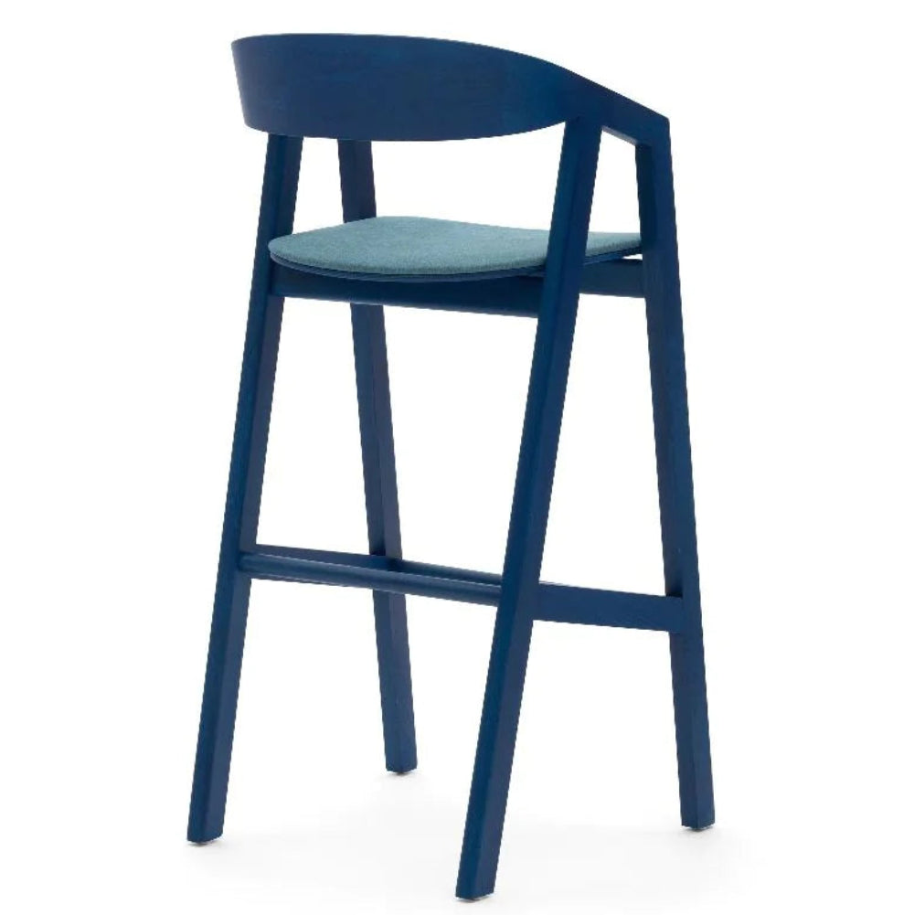 Simple Wooden Upholstered Bar Stool