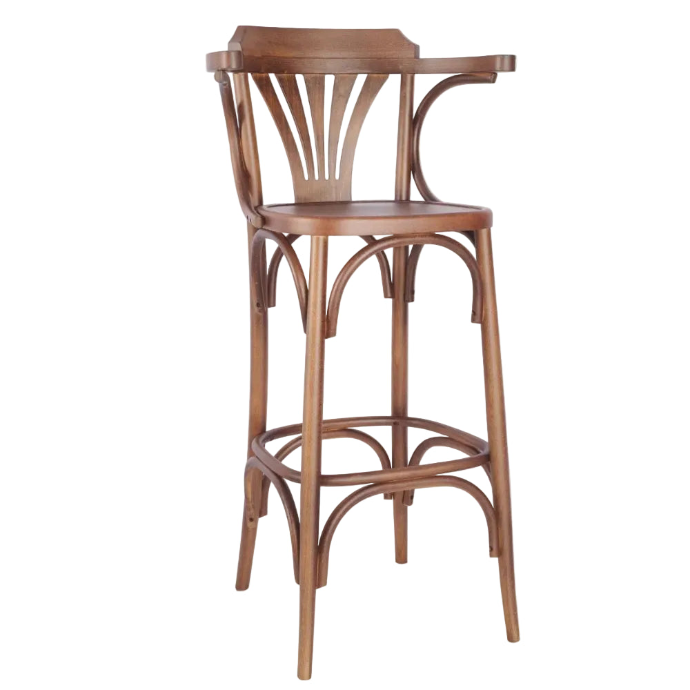 Elizabeth Bentwood Wooden Upholstered Bar Stool