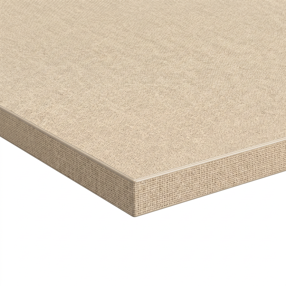 Beige Textile Restaurant Laminate Table Top - 25mm