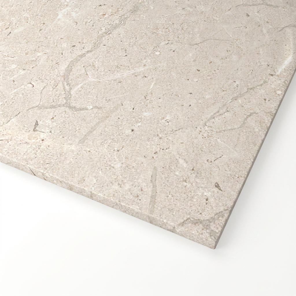 Beige Travertine Real Marble Restaurant Table Top - 20mm