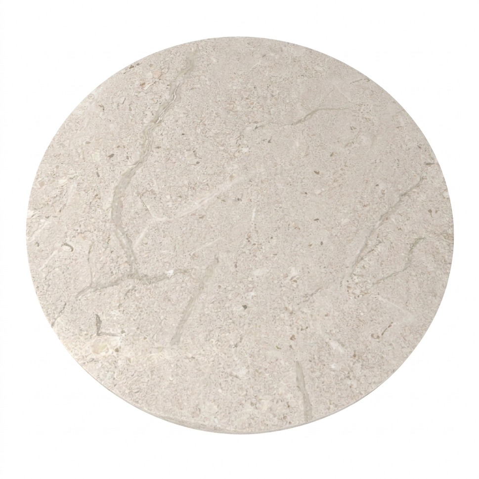 Beige Travertine Real Marble Restaurant Table Top - 20mm