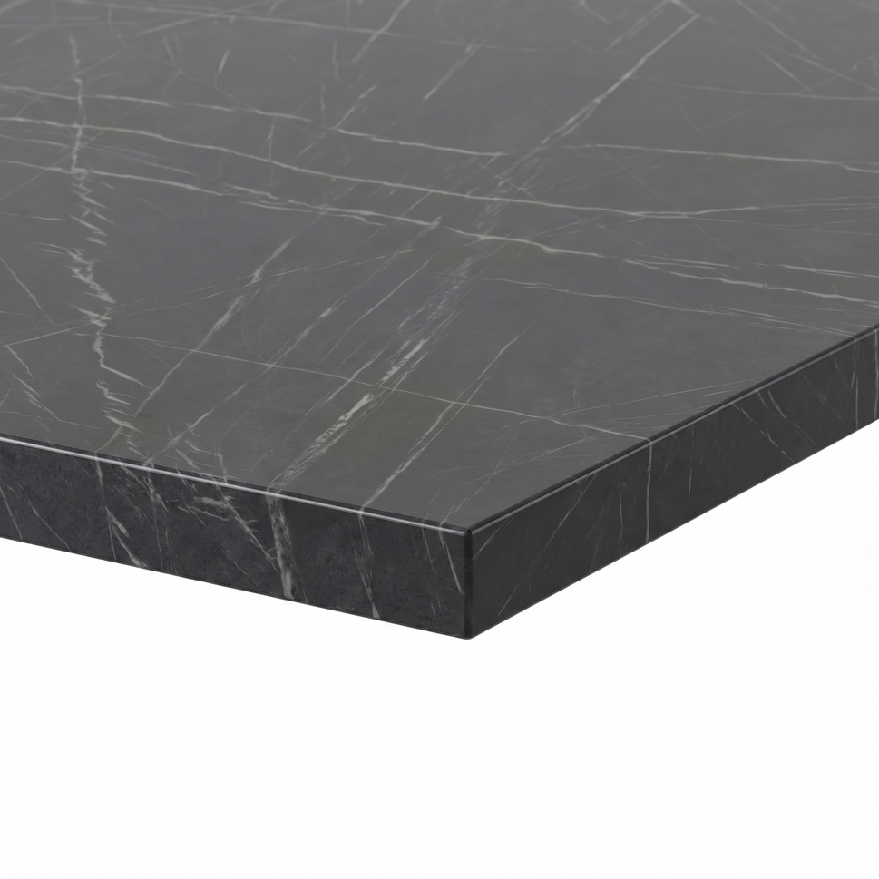 Black Pietra Grigia Marble Restaurant Laminate Table Top - 25mm