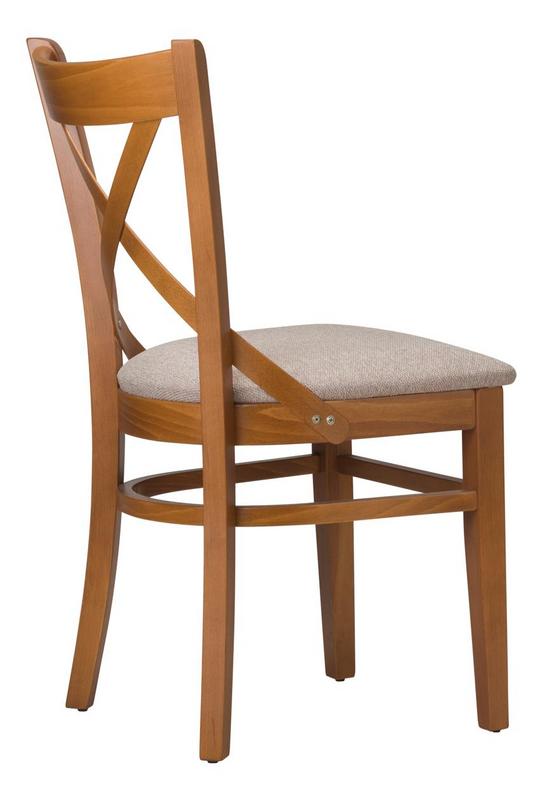 Cross Wooden Upholstered Side Chair