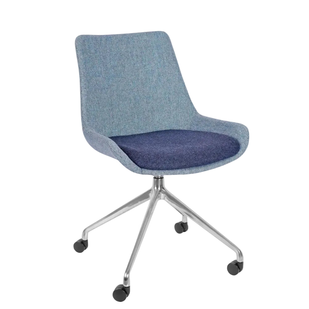 Brooklyn Upholstered Swivel Side Chair - with wheels