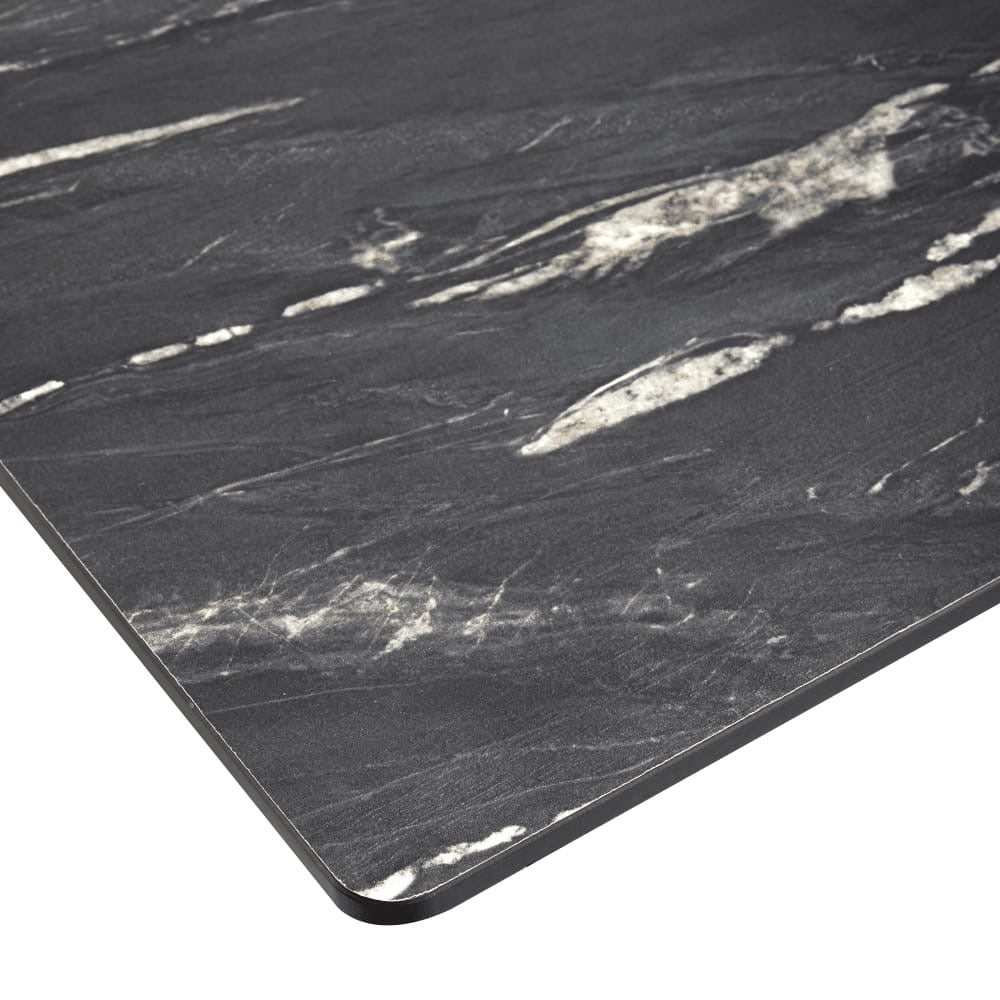 Black Marble Textured Outdoor Laminate Restaurant Table Top - 12mm