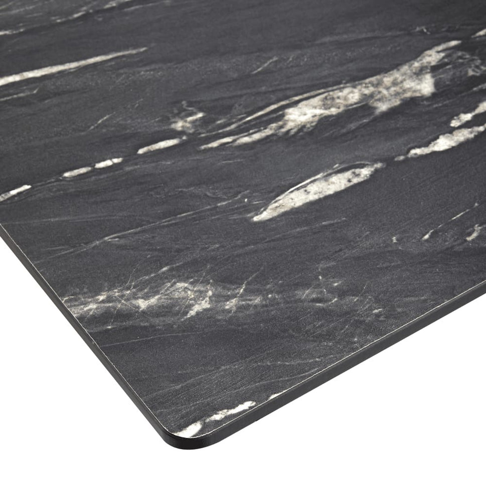 Black Marble Textured Outdoor Laminate Restaurant Table Top - 12mm
