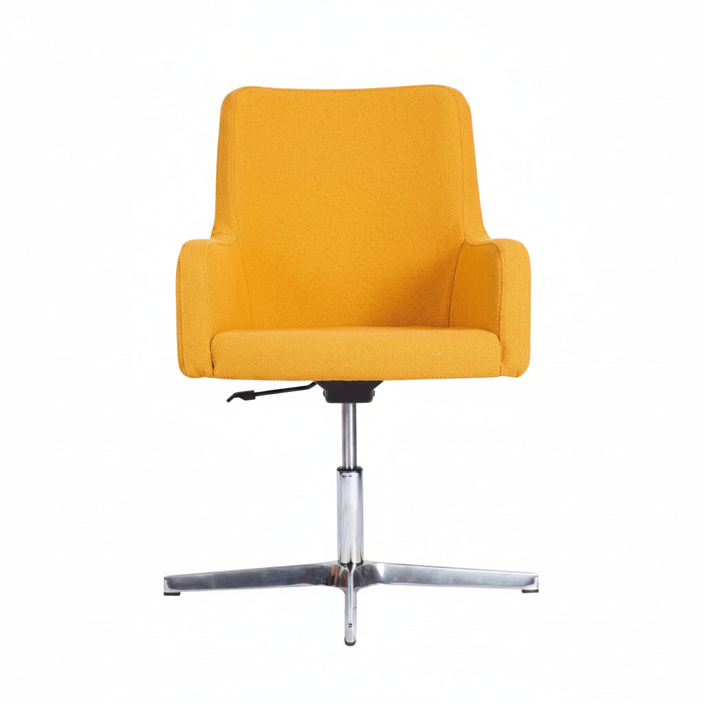 Huntington Highback Wooden Upholstered Swivel Gaslift Armchair