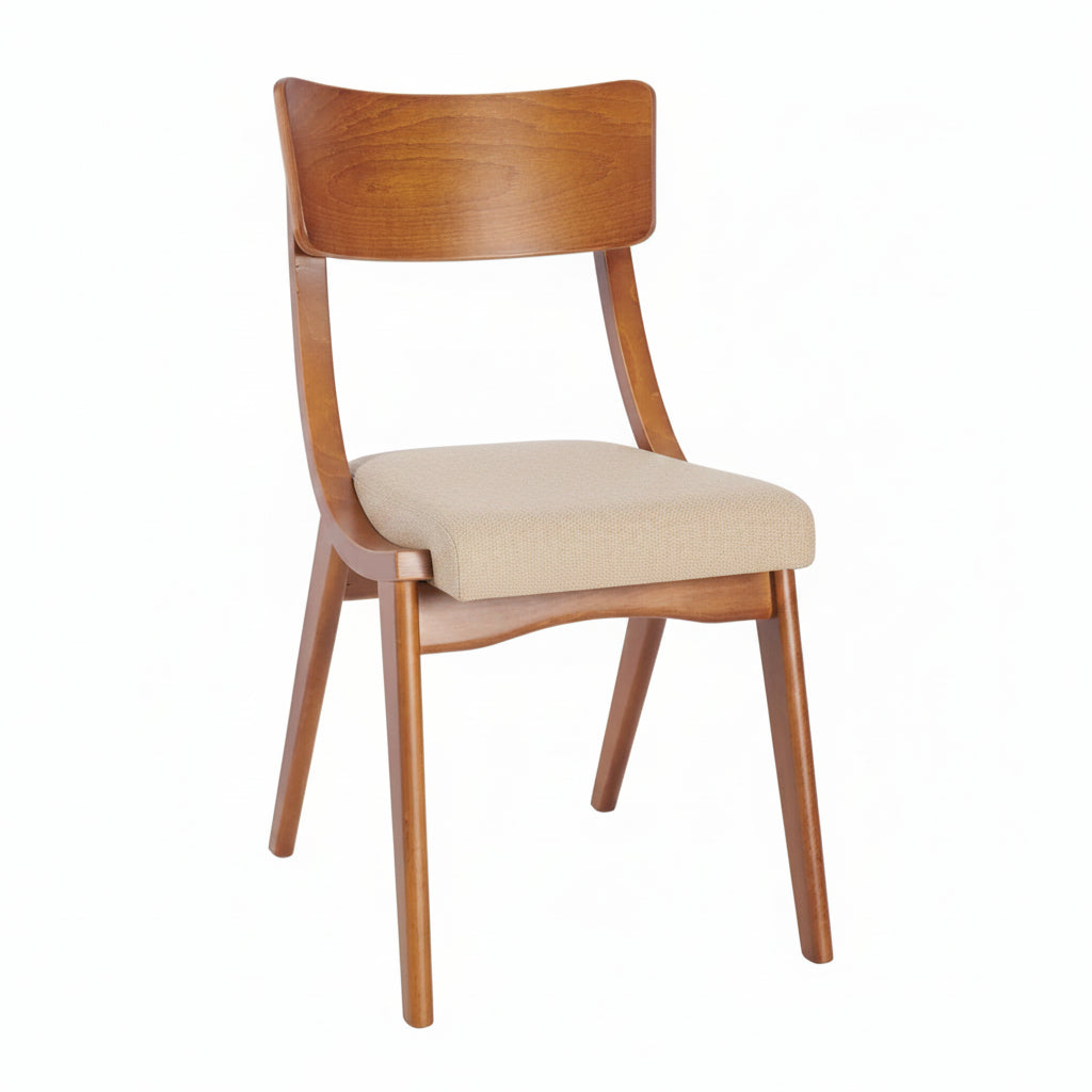Wave Wooden Upholstered Side Chair