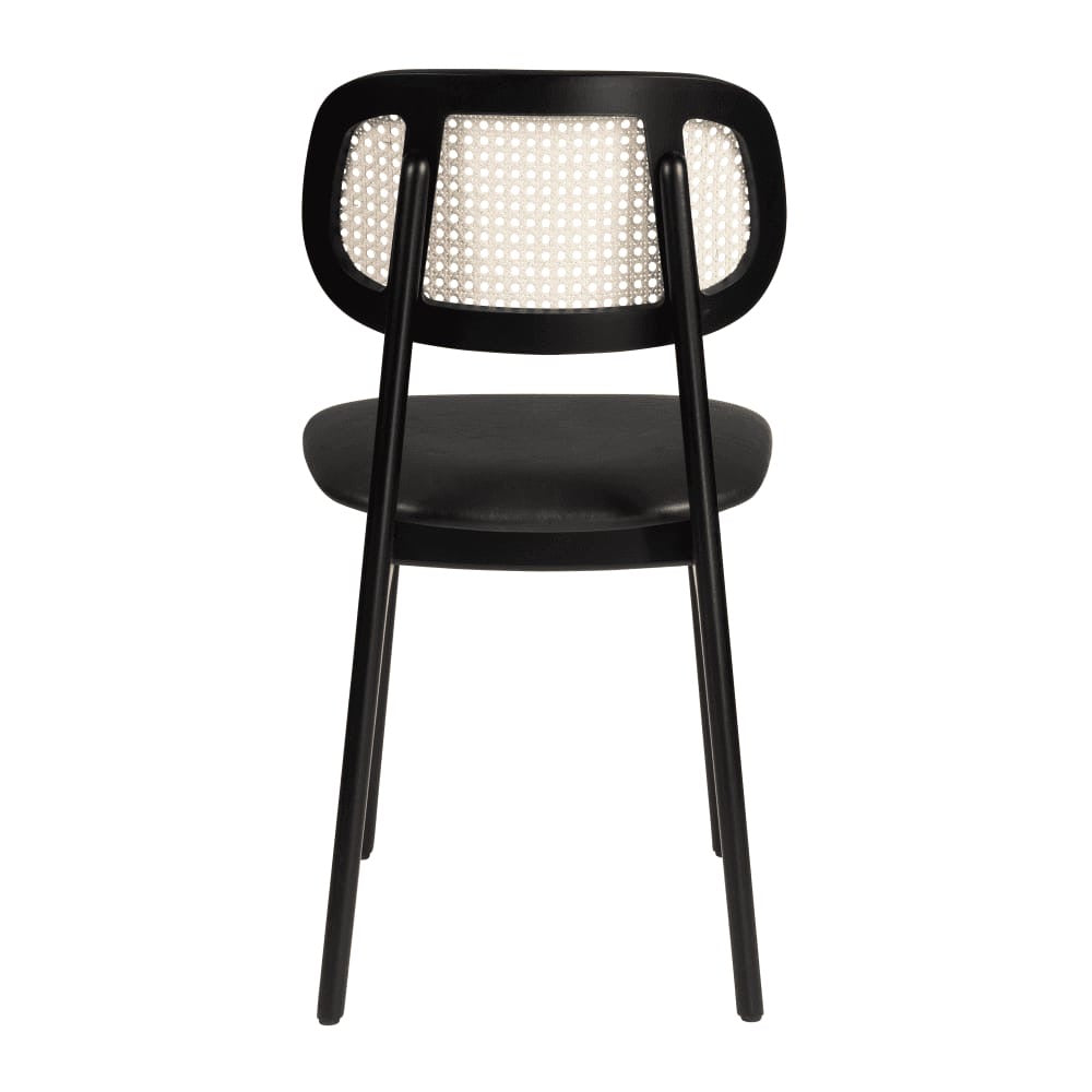 Relish Black Rattan Upholstered Side Chair