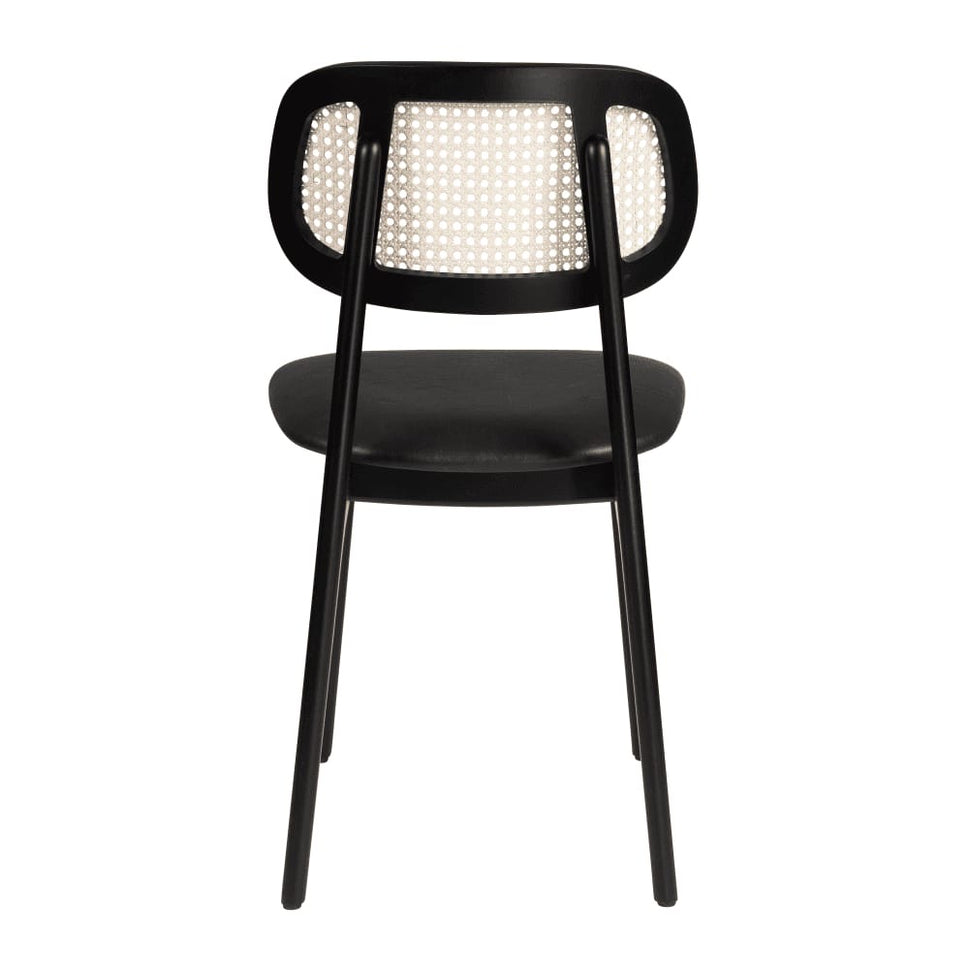 Relish Black Rattan Upholstered Side Chair