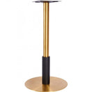 Switch The Harrow L Brass Black Table Base - Large features a gold and black round flat-bottom design with a vertical cylindrical support, perfect as a stylish base for modern tabletops and contemporary interiors. 2 image