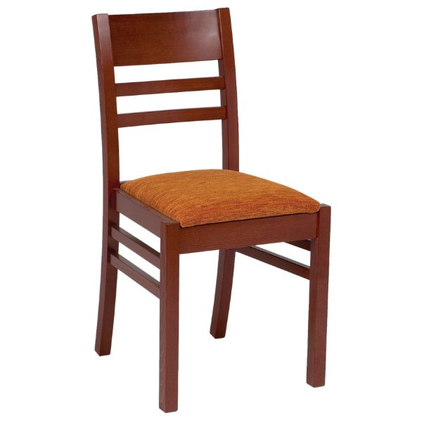 Coco Slatted Back Wooden Upholstered Side Chair