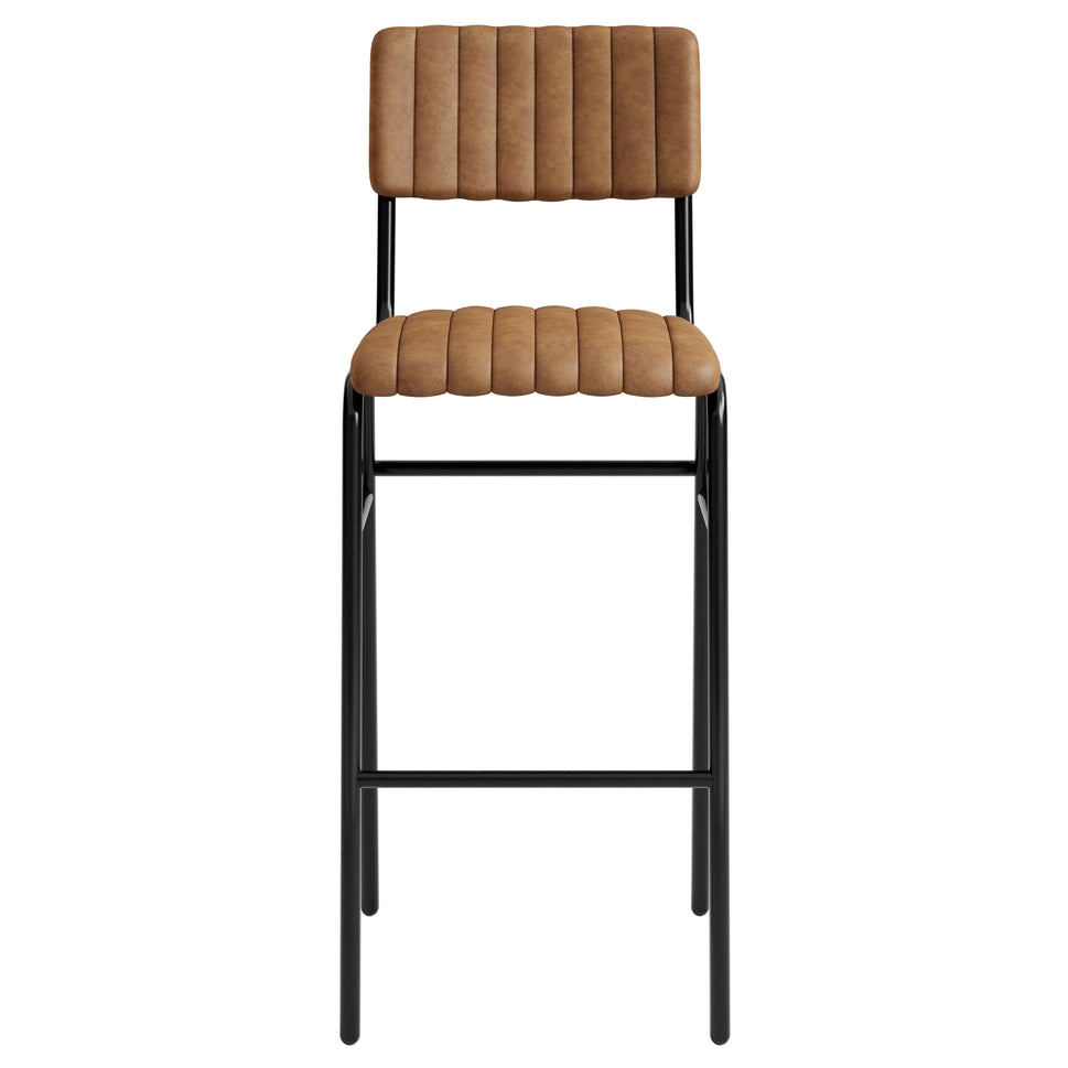 Derby Industrial Bar Stool - Faux Leather