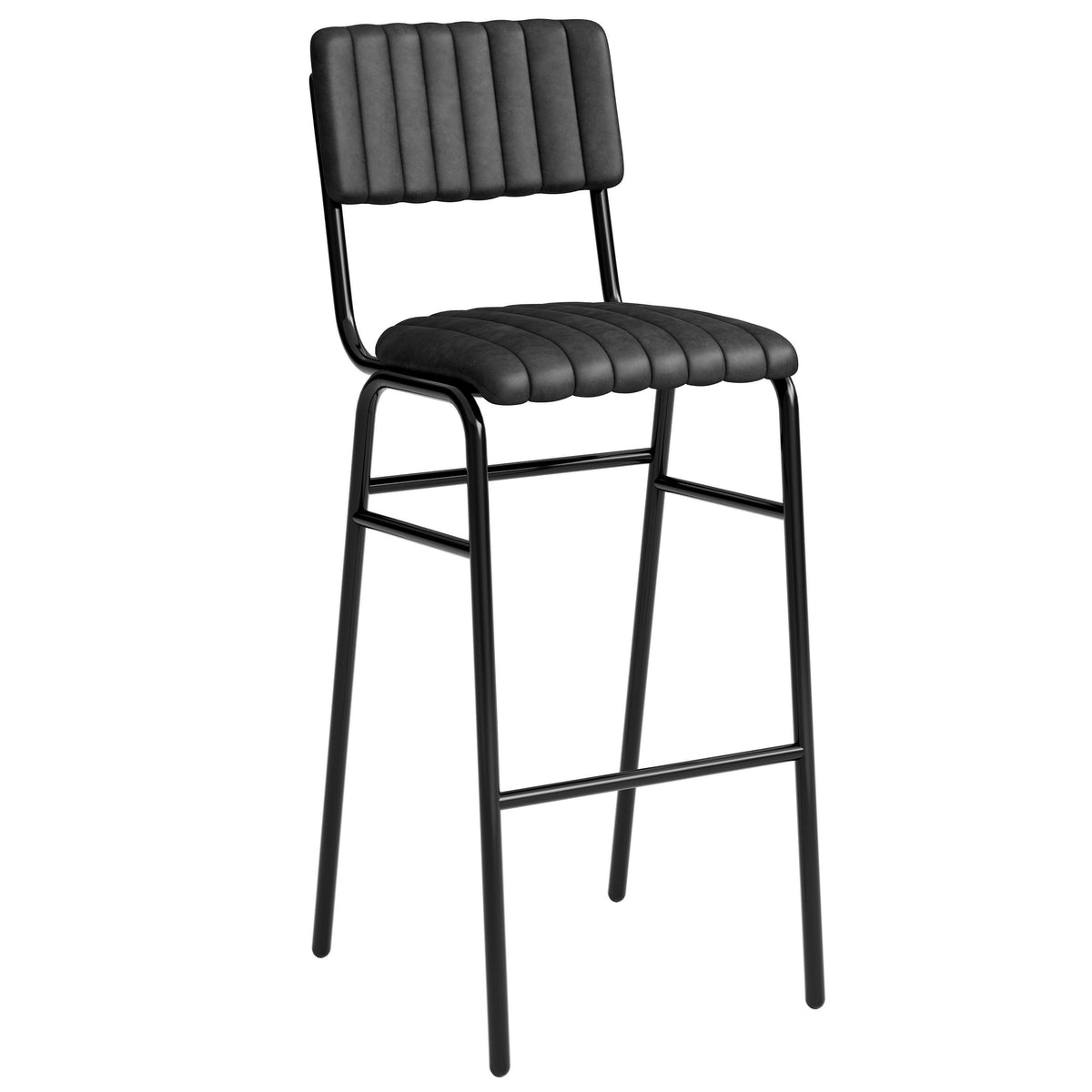 Derby Industrial Bar Stool - Faux Leather