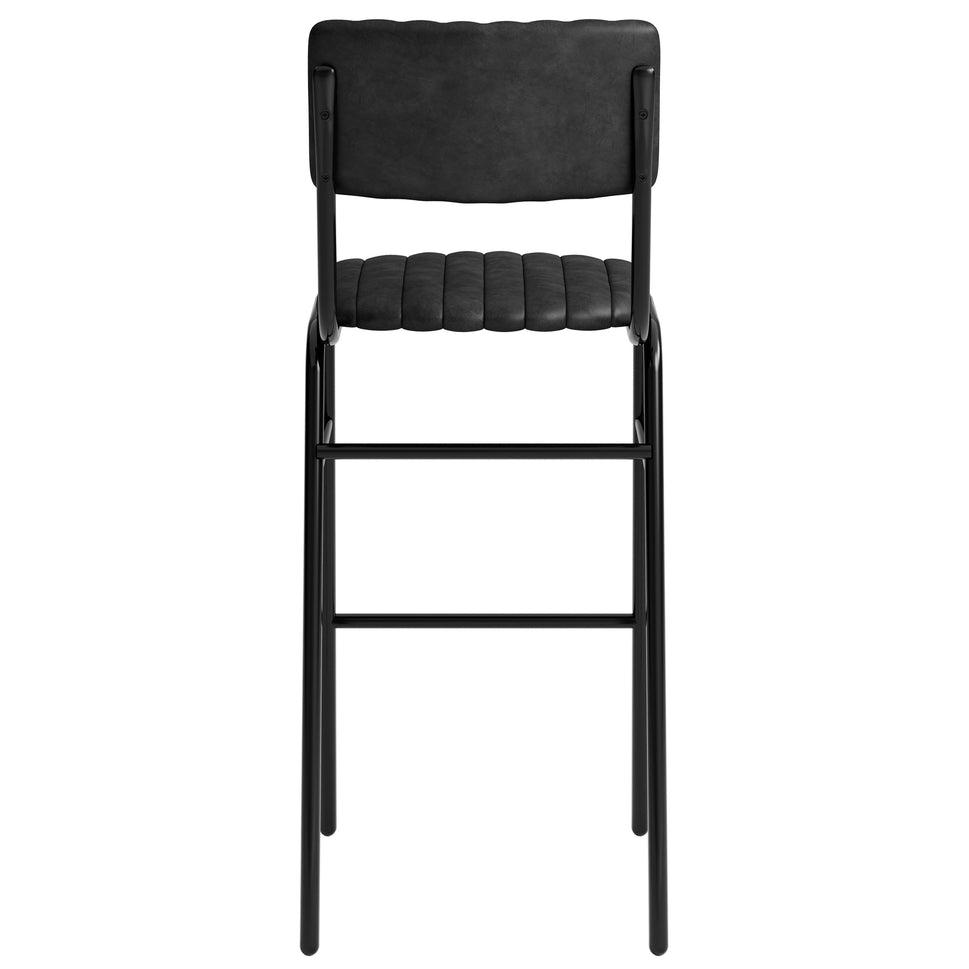 Derby Industrial Bar Stool - Faux Leather