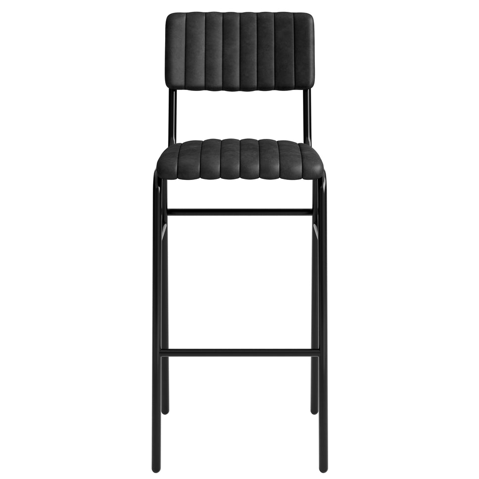 Derby Industrial Bar Stool - Faux Leather