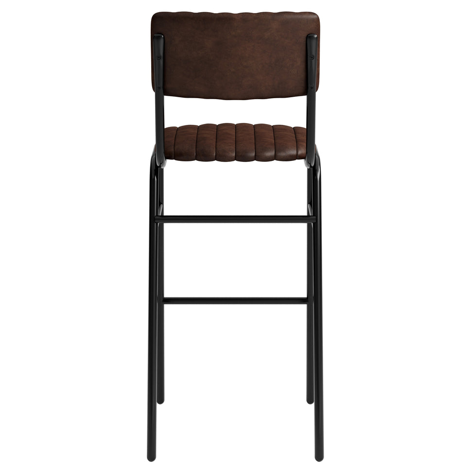 Derby Industrial Bar Stool - Faux Leather